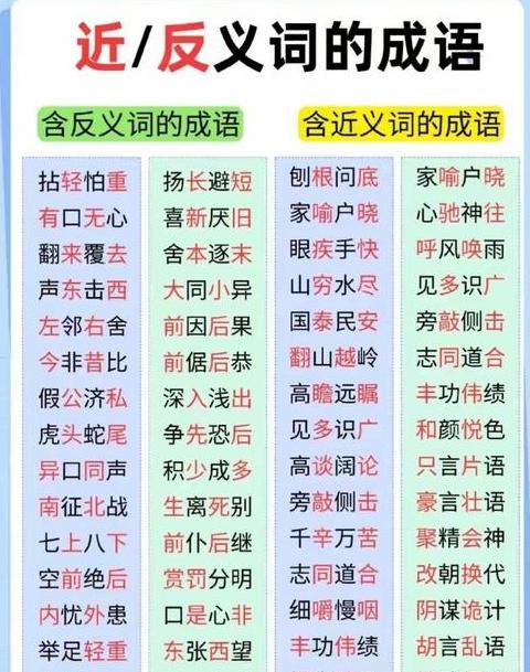 13成语反义词的成语