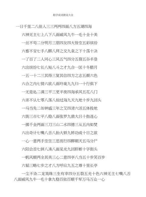 数字祝福：从一到十的四字成语解析与应用
