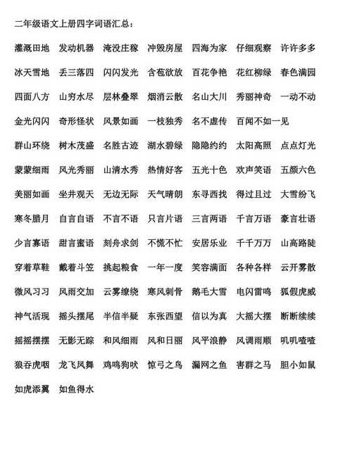 二年级常用abac式四字词语大盘点