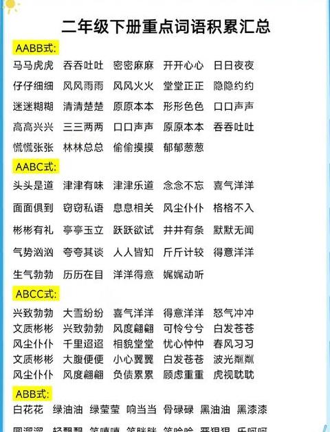 二年级四字成语学习宝典