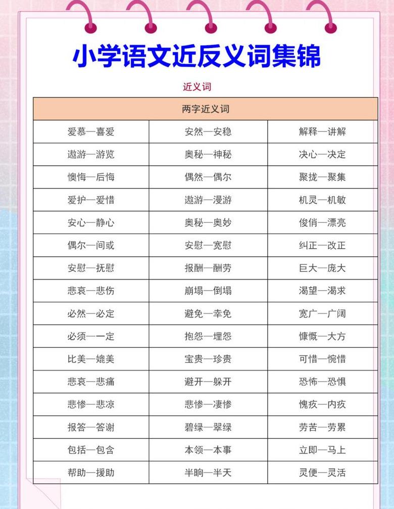 填反义词组成成语
