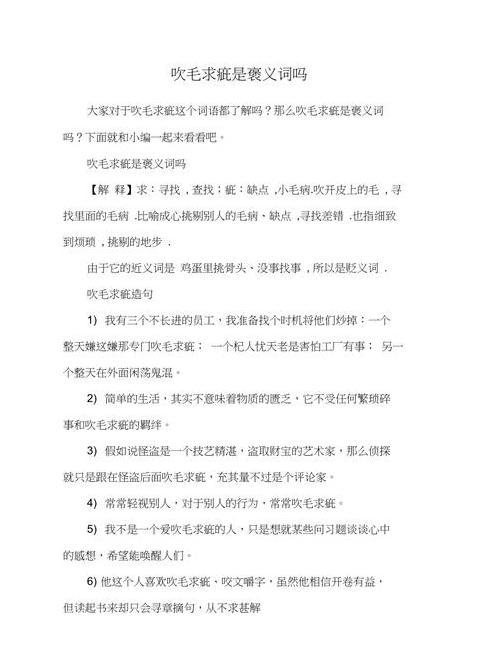 深入解析吹毛求疵：定义、影响与平衡之道