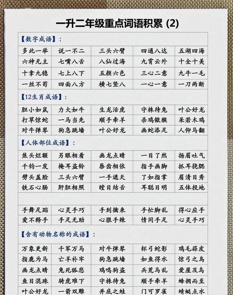 数字的四字成语二年级