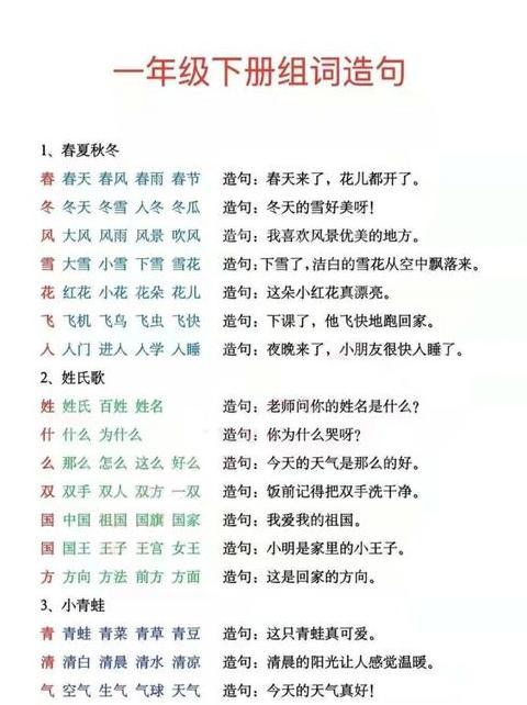 一年级语文：清水造句与生活应用解析