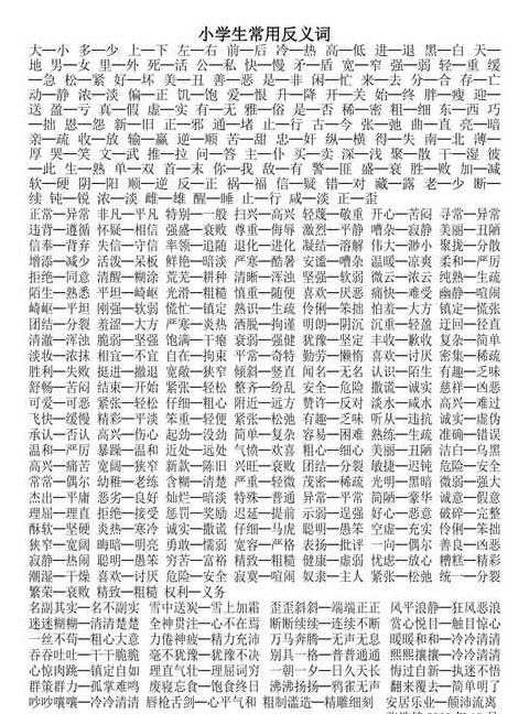 成语反义填空：揭秘反义词在成语中的应用
