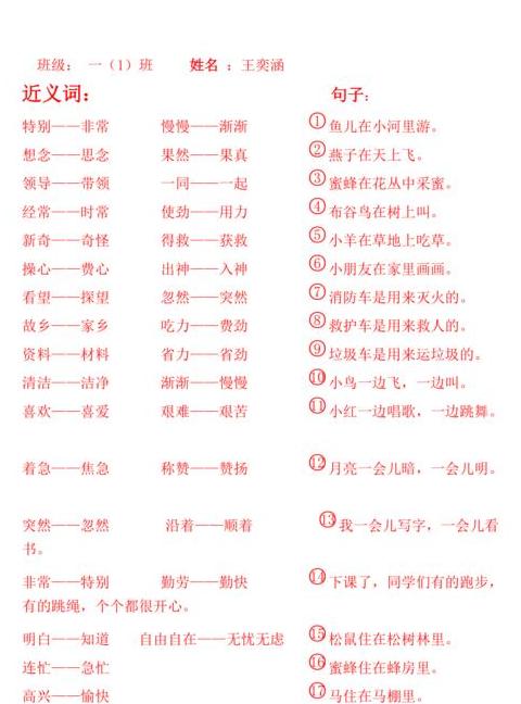 四字词语中的同义词与反义词解析