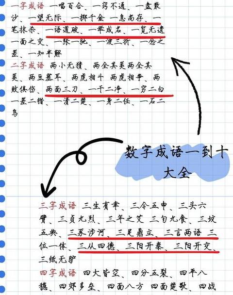 还能写出几个带有数字的成语