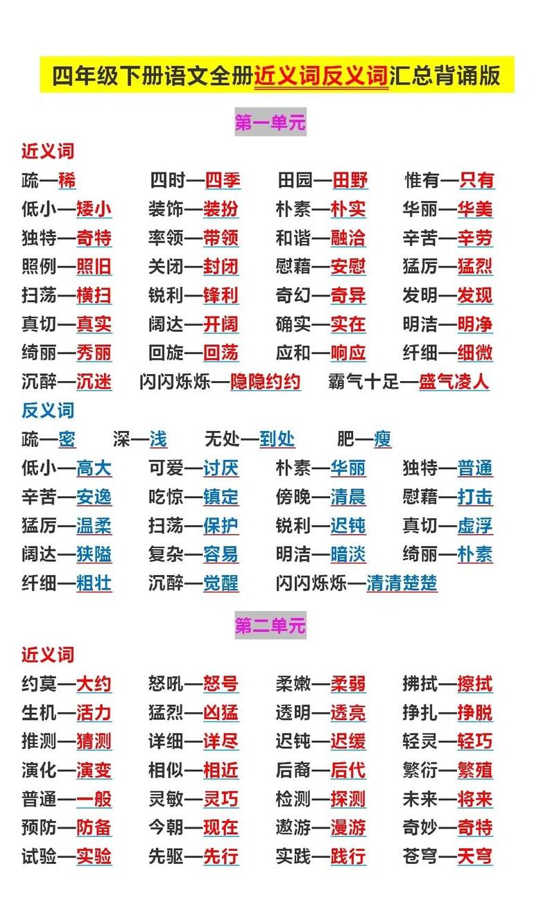 四字成语含有反义词的词语有