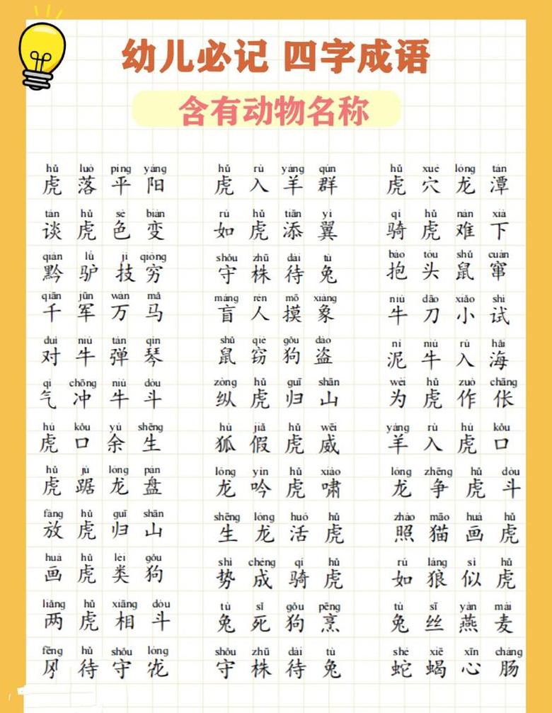 动物姿态成语大盘点：ABAC型成语全解析