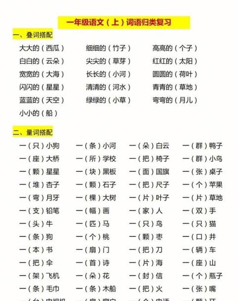 abac式词语大全一年级上册